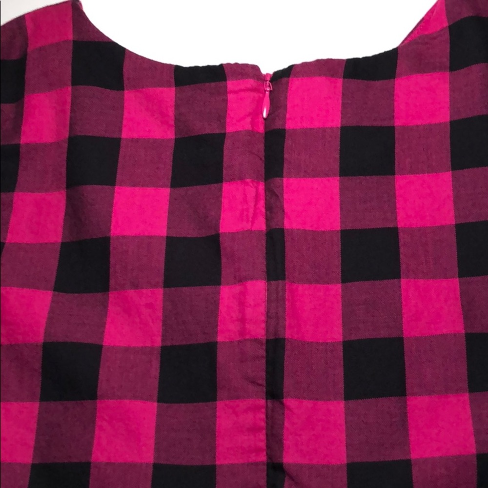 GAP Magenta & Black Plaid Short Sleeve Girls Dress - Picture 4 of 6
